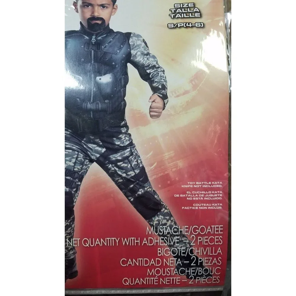 GI Joe Retaliation Roadblock Classic Muscle Child Costume Size Small (4-6) New